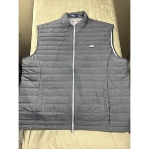 Johnnie-O Hatteras Quilted Puffer Vest Gray Men's XXL Embroidered Logo EUC NICE